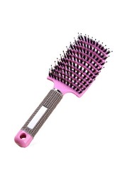 Hair Brush Scalp Massage Comb Bristle & Nylon Hair Brush Women Wet Curly Detangling Styling Tools for Salon Barber Hair Styling Brush