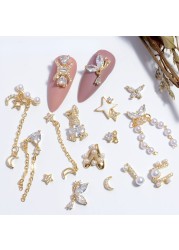 Net Red New Nail Art Jewelry Zircon Star Moon Love Pearl Rabbit Butterfly Chain Nail Decoration Nail Accessories