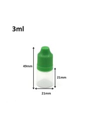 50pcs Empty 3ml Plastic Dropper Vials With Childproof Cap And Long Tip For Liquid PE Soft Needle Bottle