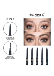 PHOERA 5 Color Natural Long Lasting No Blooming Double Ended Eyebrow Pencil Waterproof Sweatproof No Fading Eyebrow Pen TSLM1