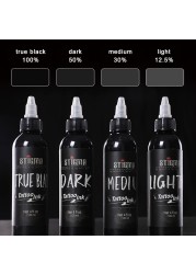 1pc 120ml 4 Colors Tattoo Ink Black Long Lasting Semi Permanent Tattoo Supplies Professional Microblading Ink for Body Art Painting