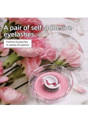 1 Pair - Reusable Self Adhesive False Eyelashes Glue Free Fake Eye Lashes Easy to Wear Fluffy Eyelash Extension Makeup Tool