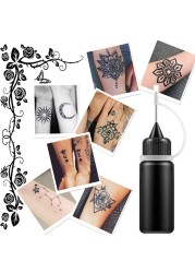 10ml Temporary Tattoo Inks Juice Liquid Tattoo Juice Tattoo Milk Henna Tattoo Liquid Semi Non Reflective Tattoo Art Inks Liquid