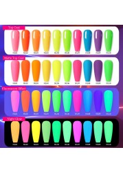 Born Pretty Pink Color Luminous Gel Nail Polish Glow In The Dark Neon Fluorescent Soak Off UV LED Top Coat Semi Permanent Varnish