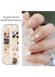 1 Box Irregular Nails Part Abalone Shell Slice DIY Natural Texture Sea Shell Part Mica Stone 3D Ornament Manicure Decoration New