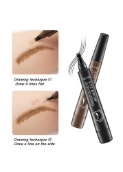 Four Heads Eyebrow Pencil Waterproof Sweat-proof Liquid Eyebrow Pencil Non-fading 4-fork Eyebrow Pencil Makeup TSLM1