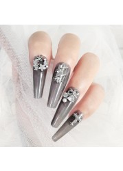 Japanese new style nail art, zircon jewelry, big diamond cross, love all-match real gold color nail art decorations tools