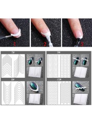 French Nail Finger Tips Sticker Guide Stencil Tape Nail Guides Stickers Manicure DIY Line Tips Nail Art Decals 3D Beauty Tool