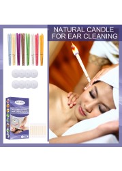 Natural Beeswax Ear Candles Wax Removal Ear Cleaner With Cotton Swab Relaxing Thermal Ear Indiana Candling Fragrance Tool