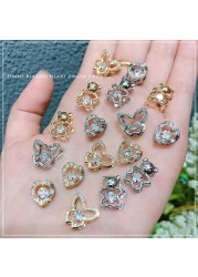 3pcs new nail art heartbeat zircon butterfly snowflake luxury jewelry color keep smart bear nail diamond jewelry