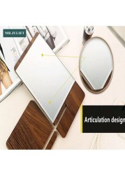 HD one-sided desktop makeup mirror wooden square simple dressing portable mirror