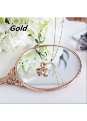 Princess mirror simple European beauty makeup portable handle mirror