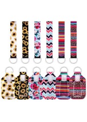 Portable 1oz Refillable Empty Travel Bottles With Keychain Holder Wristlet Set Keychain Bottle Container With Flip Caps