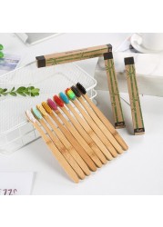 10pcs Bamboo Toothbrush Natural Bamboo Toothbrush Set Soft Bristles Charcoal Teeth Eco Bamboo Toothbrushes Dental Oral Care