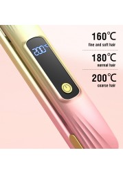 Hair Straightener 2 in 1 Flat Iron Curling Iron Professional Hair Styling Tools with Digital LCD Display Portable Ceramic Hair Curler