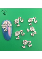 LEAMX 10pcs/bag Clear Rhinestones Nails Art Decorations Beautiful Girls Nail DIY 3D Gems Alloy Nail Diamond Charms Supply L413