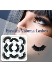 Lashes DD Curl 23-28mm Russian Volume Mink Lashes 3D Mink Eyelashes Lashes Reusable Fluffy False Lashes Russian