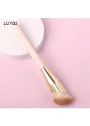 Wig 1/2 Piece Foundation Makeup Brush Slant Head Liquid Foundation Concealer Cosmetic Blending Brushes Face Contour Beauty Tool