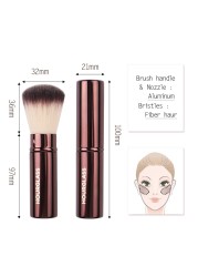 Hourglass Set 2 Pieces Retractable Foundation & Kabuki Makeup Brush Setting Powder with Cap Travel Size Blusher Cosmetic Tools