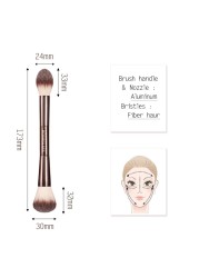 Hourglass Veil Ocean Double-end Makeup Brushes Soft Powder Highlighter Sculpting Blush Bronze Metal Handle Cosmetic Tools