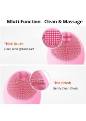 Rechargeable Electric Facial Cleanser Multifunctional Face Massager Cleaning Brush Skin Exfoliating Clear Acne IPX7 Waterproof