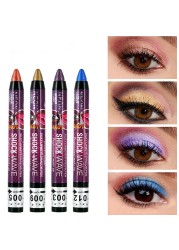 12 Colors Highlighter Eyeshadow Pencil Waterproof Glitter Matte Eye Shadow Makeup Pigment Cosmetic White Eyeliner Pen