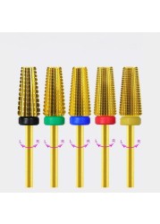 New 5 in 1 Tapered Carbide Nail Drill Bits Two-Way Carbide Drill Bits Accessories Milling Cutter for Manicure Left and Right Hand