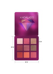 New Charming Glitter Diamond Eyeshadow Palette 9 Colors Make up Palette Matte Shimmer Pigmented Eye Shadow