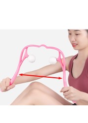 2-Ball Rolling Portable Manual Neck Kneading Relieve Hand Neck Shoulder Dual Trigger Point Muscle Relax Tool