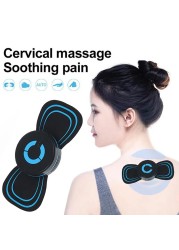 Portable Neck Massager Mini Electric Comfortable Intelligent Massage Cervical Meridian Stickers Massager Muscle Pain Relief