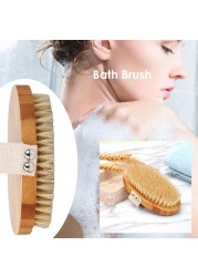 Hot Body Brush Dry Skin Soft Natural Bristle Shower Brushes Bath Wooden Bristle Brush Spa Body Brushes Without Handle