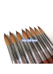 1pc 100% Kolinsky Sable Acrylic Nail Art Brush No.10 #12 #14 #16 #18 #20 #22 #24 UV Gel Carving Pen Liquid Powder DIY Nails Drawing