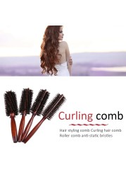 4 Sizes Professional Salon Styling Tools Round Hair Comb Hairdressing Curly Hair Brushes Comb Wooden Handle