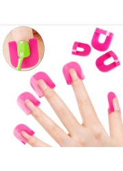 26pcs/set 10 Sizes G Curve Shape Nail Protector Lacquer Finger Shield Liquid Proof French Stickers Manicure Nail Clip