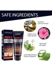 Men Hair Removal Cream Perfect for Underarm Legs Face Reduces Irritation Painless No Harmful Chemicals 60ml