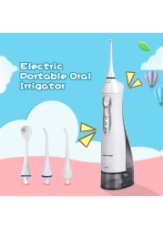 Oral Dental Irrigator Portable Water Flosser USB Rechargeable 3 Modes IPX7 300ML Water for Cleaning Teeth