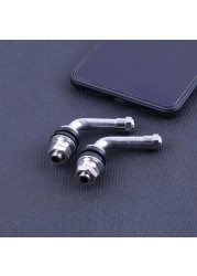 4pcs 90 degree angle bolt in tubeless chrome plated metal tire valve