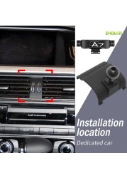 Car Mobile Phone Holder Outlet Air Vent Clip Holder GPS Gravity Navigation Bracket For Audi A7 4GH 4GJ 2012-2018 Car Accessories