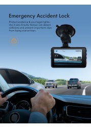 Apeman Dash Cam 1080P FHD DVR Car Driving Video Recorder 3 inch LCD Screen 170 Degree Wide Angle, G-sensor, WDR, Parking Car Monitor