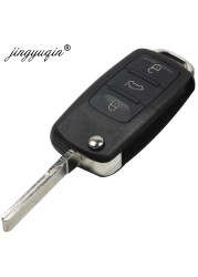 jingyuqin 3 Button Flip Remote Car Key Fob For VW Passat Polo Skoda Seat Polo/Golf/Beetle 1J0959753 Da/Ah 1K0959753G 434Mhz ID48