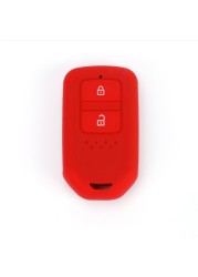 2 Button Silicone Rubber Car Key Cover Case Holder For Honda Vesel City Civic Jazz CRV Crider HRV Fit Frees Up Smart Key