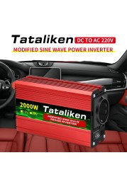 Auto inverter, 12V to 220V, 1500W/2000W/3000W/4000W, LED display, camping, emergency European standard conve inverter