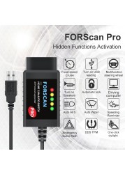 Forecast Pro ELM327 V1.5 Car Diagnostic Tool for Ford Coding USB OBD2 Diagnostic Tool HS/ MS Can Auto Switch F150 F250 F350 F450