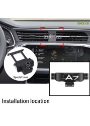 Car Mobile Phone Holder Air Vent Outlet Clip Holder GPS Gravity Navigation Bracket For Audi A7 Sportback 2019-2021 Accessories