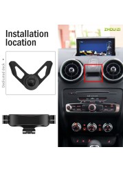 Car Mobile Phone Holder Air Vent Outlet Clip GPS Gravity Navigation Bracket for Audi A1 Sportback 8XA 8XF 2011-2019 Accessories