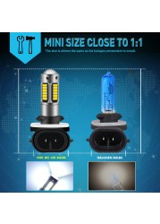 Car LED Fog Lights, Driving Lamp, Fog Light, White, 881K, H27W, 12V, 2pcs, H27W, 880, 6000