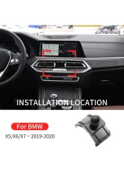 حامل هاتف محمول للسيارة BMW X5 X6 X7 G05 G07 2019-2020 يتصاعد حامل GPS خاص الجاذبية الملاحة قوس اكسسوارات السيارات