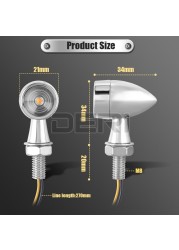 Mini motorcycle LED turn signal light chrome moto blinker light blinker clignut ant moto led for Kawasaki for Suzuki 12V