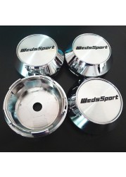 4pcs 65mm WedsSport Wheel Center Caps Hub Weds Sport Logo Emblem Badge Rims Cover Car Styling Accessories