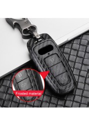 ABS Carbon Fiber Car Key Case Cover For Audi A3 A4 B9 A6 C8 A7 S7 4K A8 D5 S8 Q7 Q8 SQ8 E-tron 2018 2019 2020 2021 Accessories